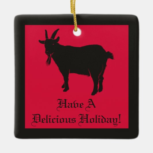 Black Goat Black Phillip Köstliche Weihnachten Keramikornament (Vorderseite)