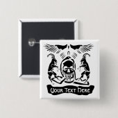 Black Goat Corrupt Trinity Wappen Button (Vorne & Hinten)