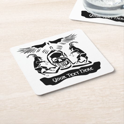 Black Goat Corrupt Trinity Wappen Rechteckiger Pappuntersetzer (angewinkelt)