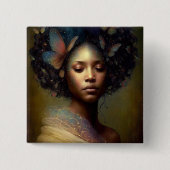 Black Goddess Fantasy Art Button (Vorderseite)
