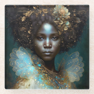 Black Goddess Fantasy Art Glasuntersetzer