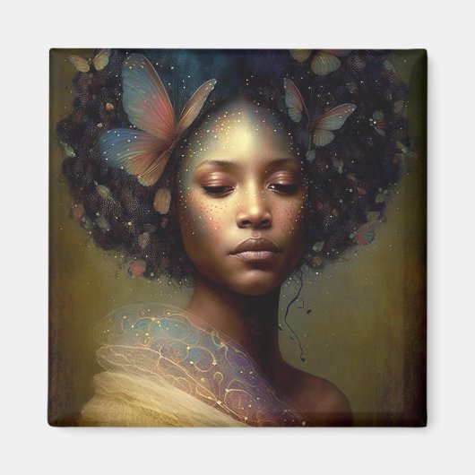 Black Goddess Fantasy Art Magnet (Vorne)