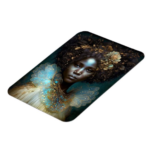 Black Goddess Fantasy Art Magnet (Linke Seite)