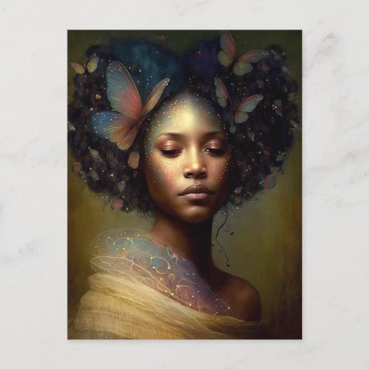 Black Goddess Fantasy Art Postkarte (Vorderseite)