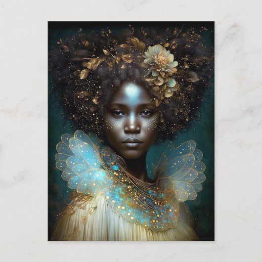 Black Goddess Fantasy Art Postkarte (Vorderseite)