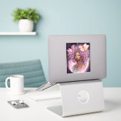 Black Goddess Pink Lila Fantasy Art Aufkleber (Laptop auf Schreibtisch)