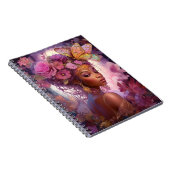 Black Goddess Pink Lila Fantasy Art Notizblock (Rechte Seite)