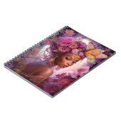 Black Goddess Pink Lila Fantasy Art Notizblock (Linke Seite)