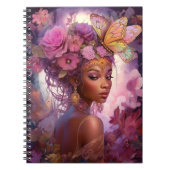 Black Goddess Pink Lila Fantasy Art Notizblock (Vorderseite)