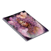 Black Goddess Pink Lila Fantasy Art Notizblock (Rechte Seite)