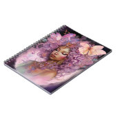 Black Goddess Pink Lila Fantasy Art Notizblock (Linke Seite)