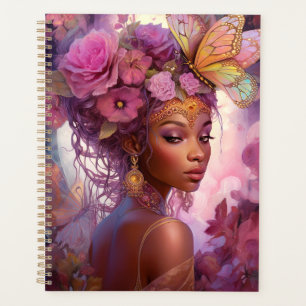 Black Goddess Pink Lila Fantasy Art Planer