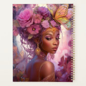 Black Goddess Pink Lila Fantasy Art Planer (Rückseite)