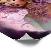 Black Goddess Pink Lila Fantasy Art Poster (Ecke)