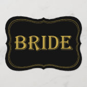 Black & Gold 1920er Gatsby Wedding Bride Sign Einladung (Rückseite)
