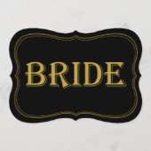 Black & Gold 1920er Gatsby Wedding Bride Sign Einladung (Vorderseite)