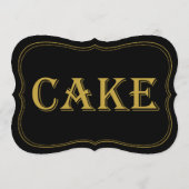 Black & Gold 1920er Gatsby Wedding Cake Sign Einladung (Rückseite)