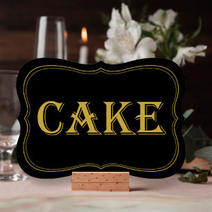 Black & Gold 1920er Gatsby Wedding Cake Sign Einladung