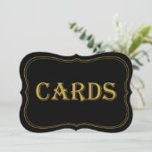 Black & Gold 1920er Gatsby Wedding Cards signieren Einladung (Stehend Vorderseite)