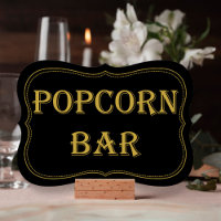 Black Gold 1920er Gatsby Wedding Popcorn Bar Sign