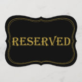 Black & Gold 1920er Gatsby Wedding vorbehaltenes S Einladung (Vorderseite)