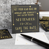 Black Gold 1920er Hochzeit Save the Dates 100 Pack