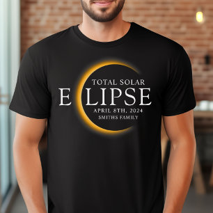 Black & Gold 2024 Texas Total Solar Eclipse Famili T-Shirt