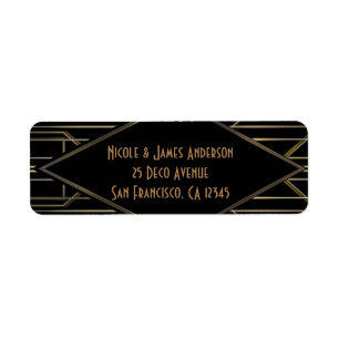 Black & Gold 20er Art Deco Gatsby Glam Hochzeit