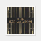 Black & Gold 20's Art Deco Gatsby Custom Wedding Serviette (Vorderseite)
