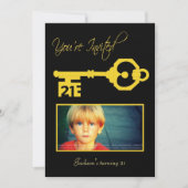 Black & Gold 21st Birthday Party Key Invitation Einladung (Vorderseite)