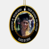 Black & Gold 2 Foto Abschluss Class 2023 Keramik Ornament (Rechts)