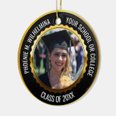 Black & Gold 2 Foto Abschluss Class 2023 Keramik Ornament (Links)