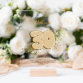 Black Gold 30. Balloons Confetti Erwachsene Geburt Acryleinladungen