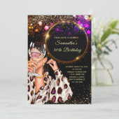 Black Gold 30. Geburtstag Einladung (Stehend Vorderseite)