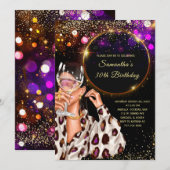 Black Gold 30. Geburtstag Einladung (Vorne/Hinten)