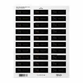 Black & Gold 30th Birthday Return Address Label (Vorne)