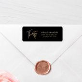 Black & Gold 30th Birthday Return Address Label