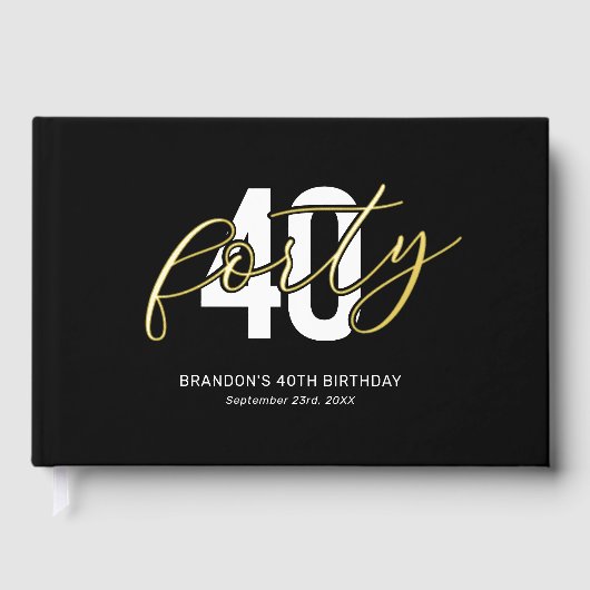 Black Gold 40. Geburtstag Gästebuch (Vorderseite)