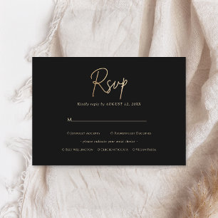 Black Gold 40. Geburtstags-RSVP-Karte, Essensauswa RSVP Karte