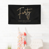 Black & Gold 40. Geburtstagsfeier Willkommensbanne Banner (Insitu)