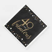 Black Gold 40 und fabelhafte 40. Geburtstag Serviette (Ecke)