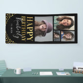 Black Gold 4 Foto Geburtstagstür Banner (Messe)