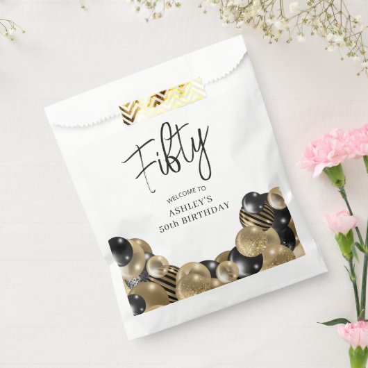 Black Gold 50. Geburtstag Geschenktütchen (Versiegelt)
