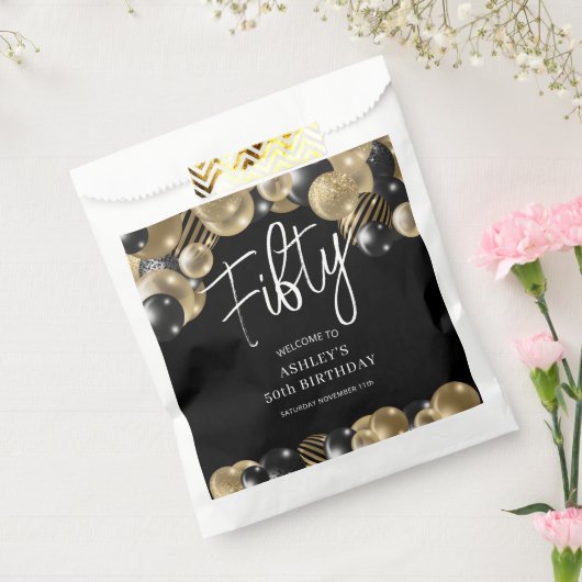 Black Gold 50. Geburtstag Geschenktütchen (Versiegelt)