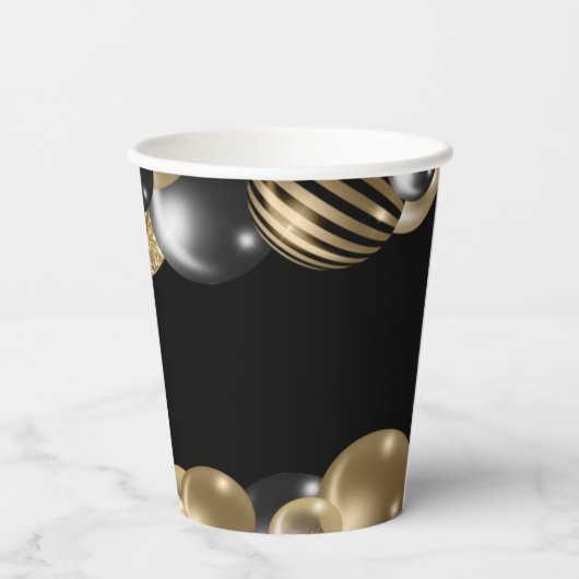 Black Gold 50. Geburtstag Pappbecher (Rückseite)