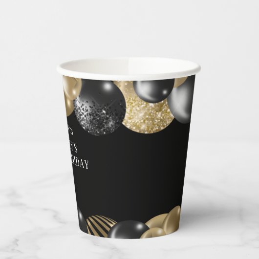 Black Gold 50. Geburtstag Pappbecher (Links)