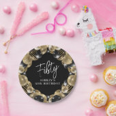 Black Gold 50. Geburtstag Pappteller (Party)