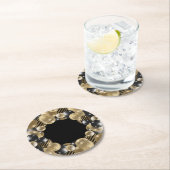 Black Gold 50. Geburtstag Runder Pappuntersetzer (Vor Ort)