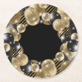 Black Gold 50. Geburtstag Runder Pappuntersetzer (Vorderseite)