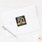 Black & Gold 50. Geburtstag Sticker (Umschlag)
